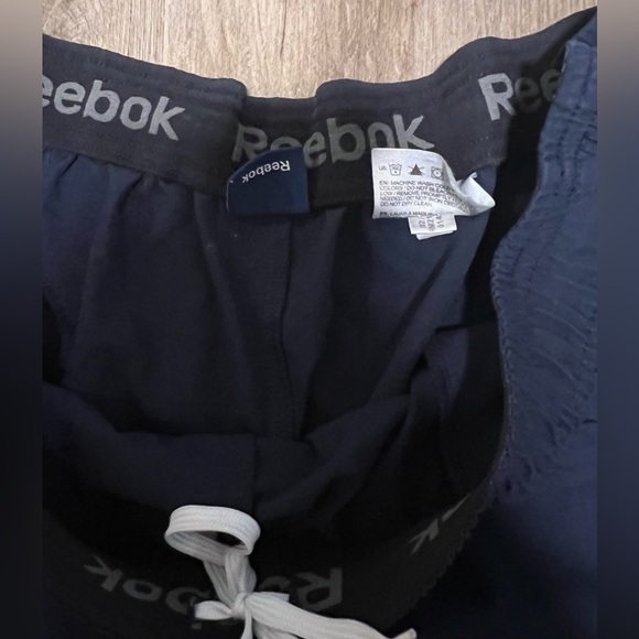 Women's Blue With White Reebok Drawstring Athletic Shorts - Picture 2 of 3